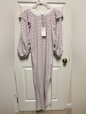 Something Navy Meghan Ruffle Sweatshirt Dress NWT